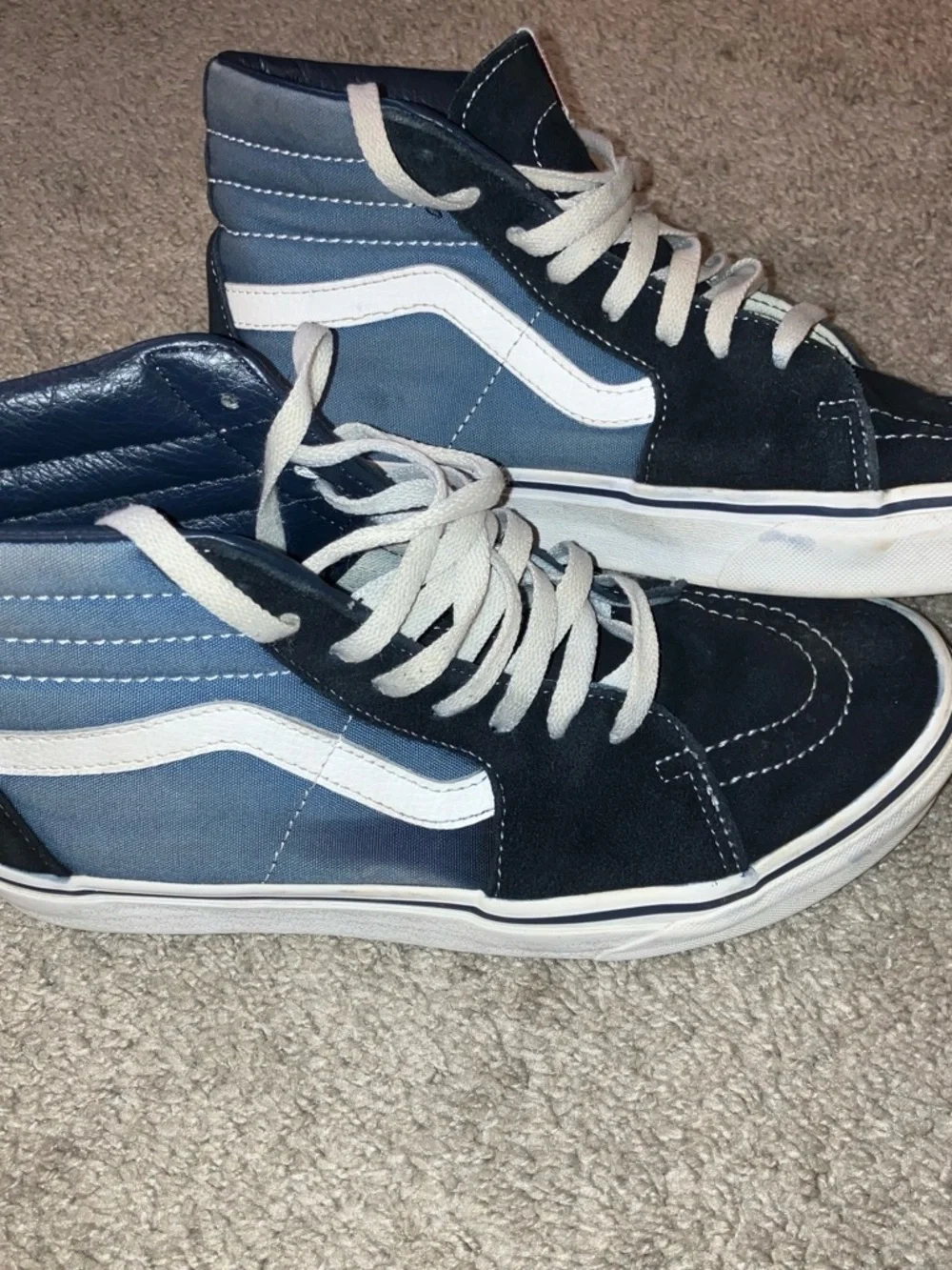 Vans Sk8-Hi Navy and White High-Top Sneakers